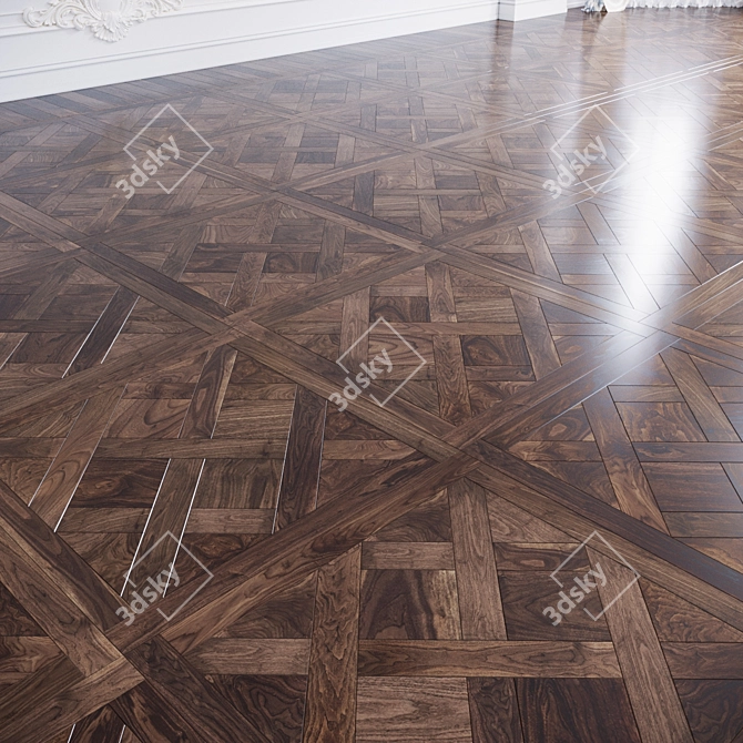 Versailles Traditional American Walnut Modular Parquet 3D model image 1