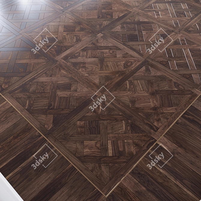 Versailles Traditional American Walnut Modular Parquet 3D model image 2