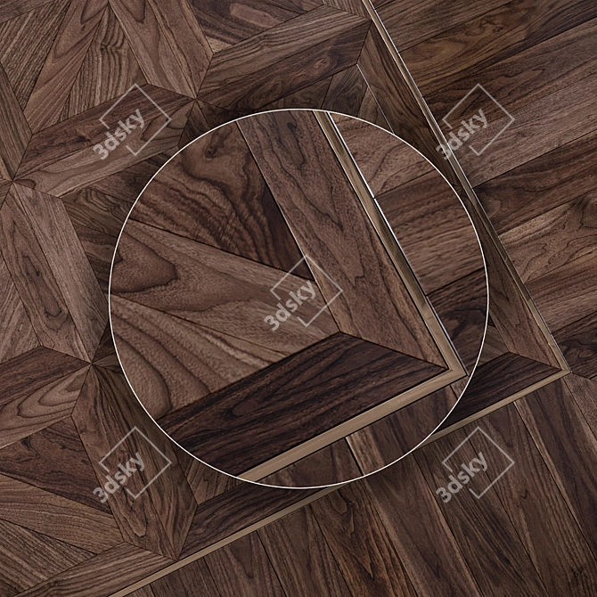 Elegant Walnut Flooring: Coswick Langeais 3D model image 3