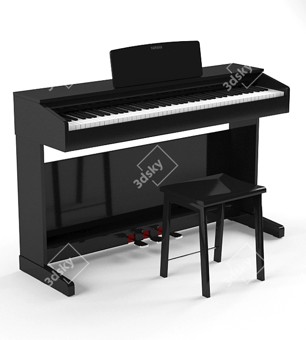 YAMAHA YDP-143 WH&B Digital Piano 3D model image 1