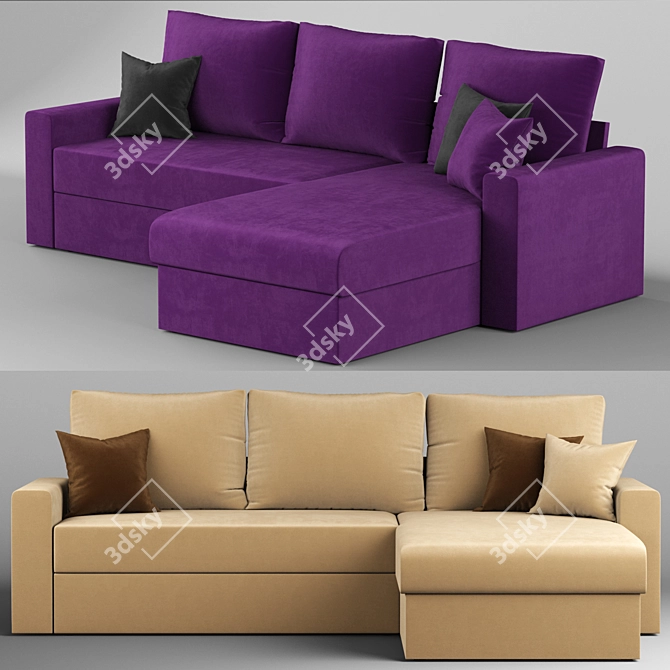 Velvet Corner Sofa: Verona by MebelVia 3D model image 2