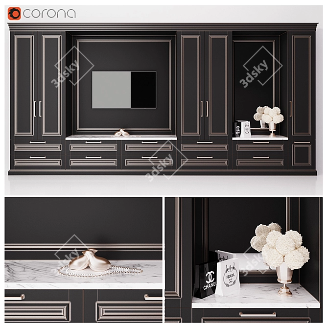 Modern Living Room Furniture Set 3D model image 1