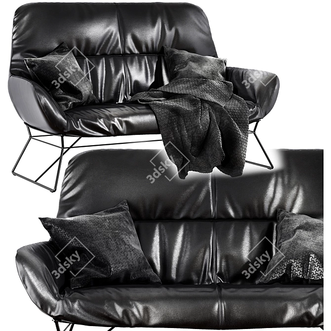 Elegant Leya Lounge Couch: Timeless Comfort & Style 3D model image 1