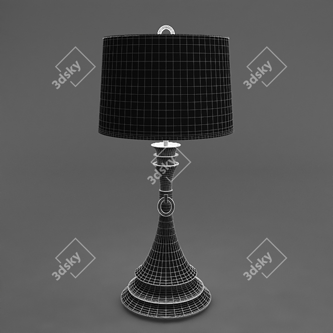 Elegant Odeon Dutch Silver Lamp 3D model image 2