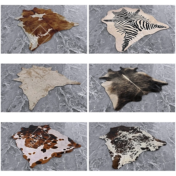 13 Animal Skin Carpets: Vray, Corona, FBX 3D model image 2