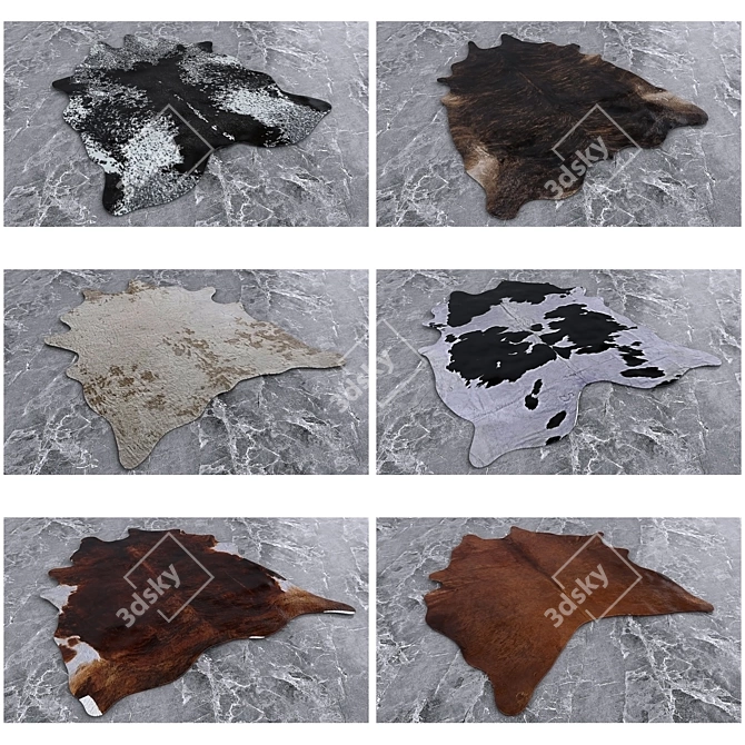 13 Animal Skin Carpets: Vray, Corona, FBX 3D model image 3