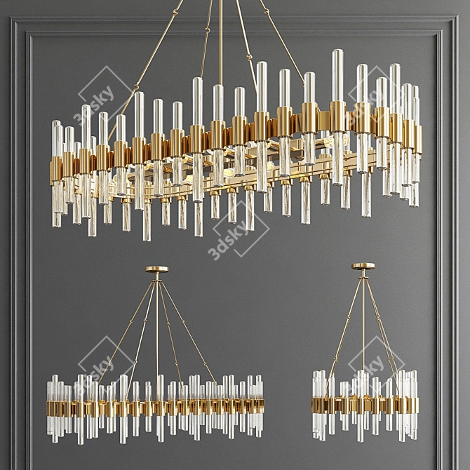 Sleek Elegance: Haskell Chandelier 3D model image 1