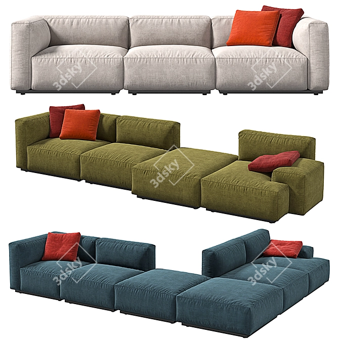 Cassina 271 Mex Cube: Customizable Modular Sofa 3D model image 1