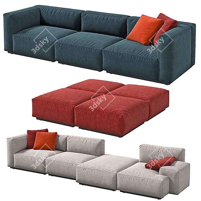 Cassina 271 Mex Cube: Customizable Modular Sofa 3D model image 2