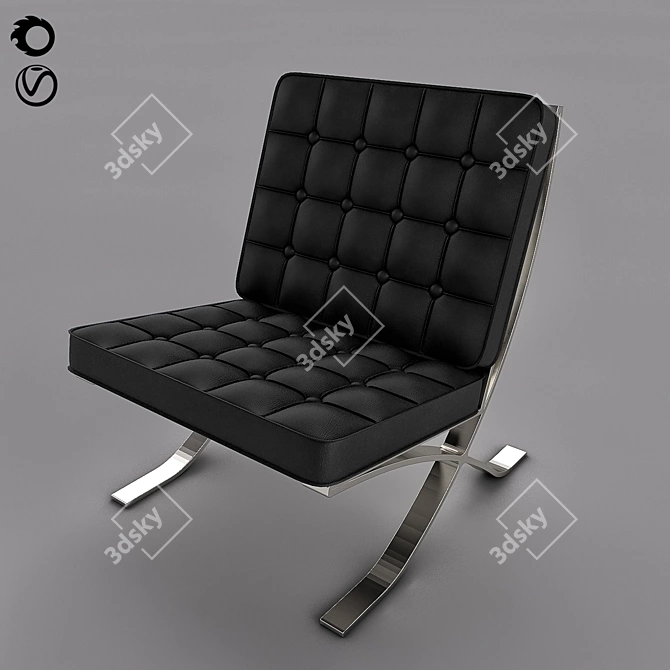 Luxury Leather Armchair: Vray, Corona, FBX Files 3D model image 1