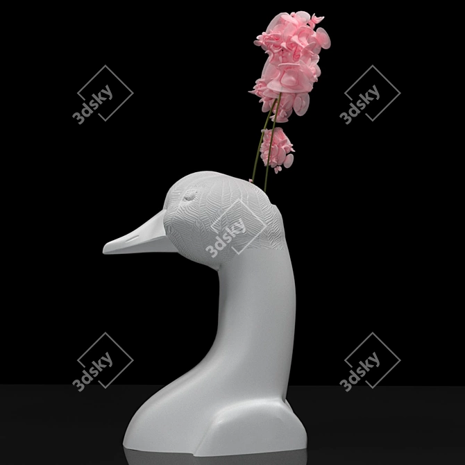 Elegant Floral Vase Set 3D model image 1