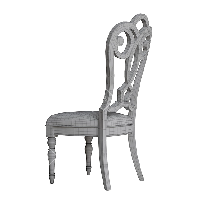 Elegant Upholstered Splat Back Side Chair 3D model image 3