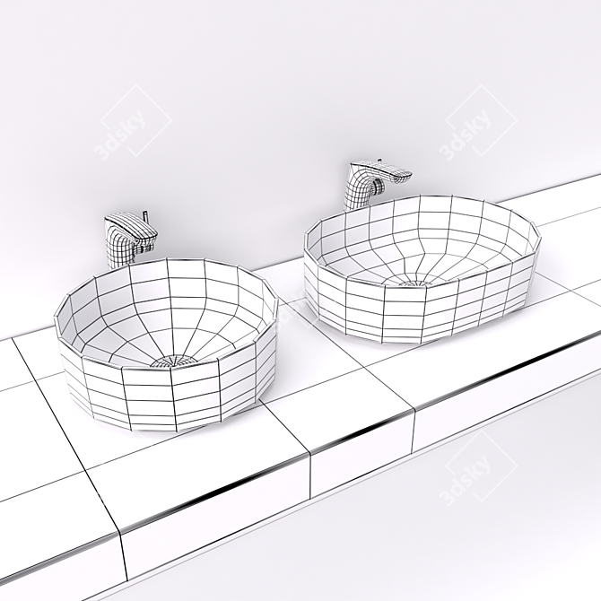 Inspira Roca FineCeramic Over Wash Basin 3D model image 3