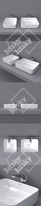 Inspira Square Over Counter Wash Basin 3D model image 2