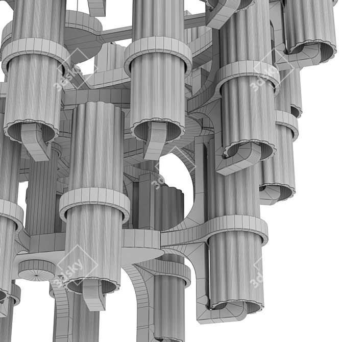  Elegant "Soave" Chandelier - 70 x 48 cm 3D model image 3