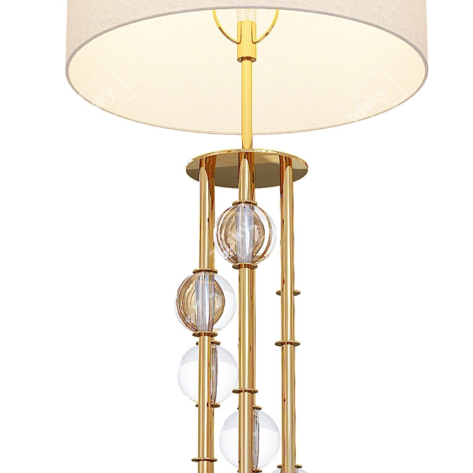 Lorenzo Crystal Gold Floor Lamp 3D model image 2