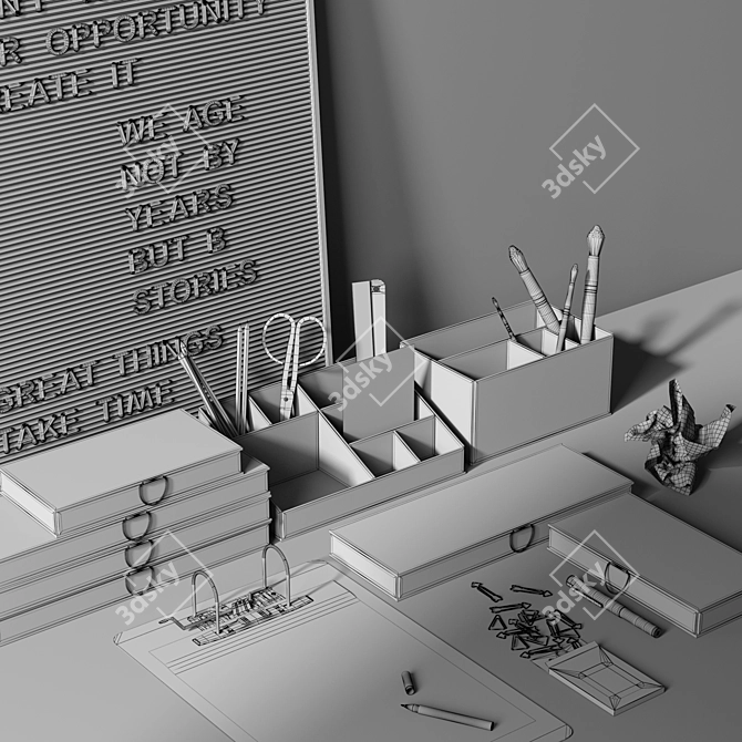 Modern Office Workspace Set 3D model image 8