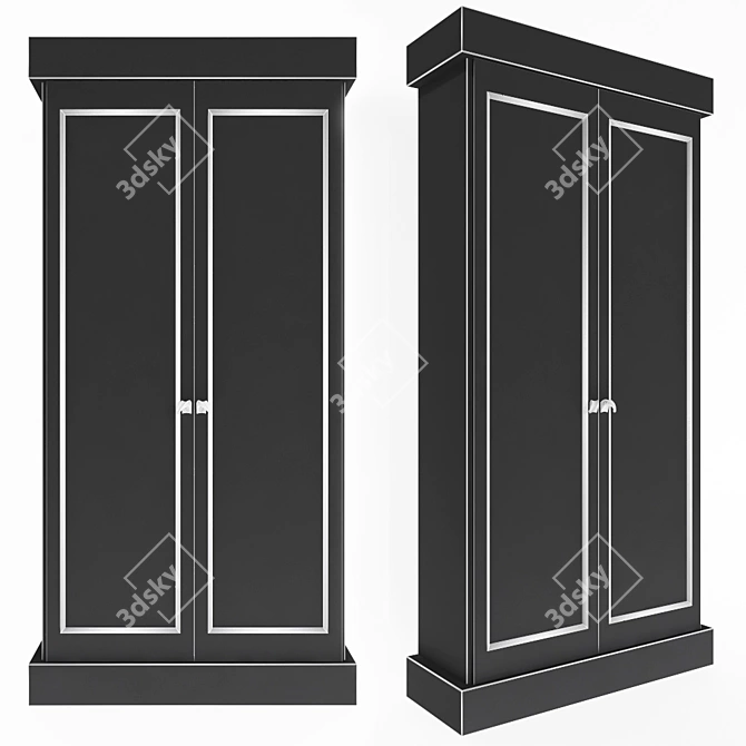 Custom Black Lacquer Bookcase 3D model image 2