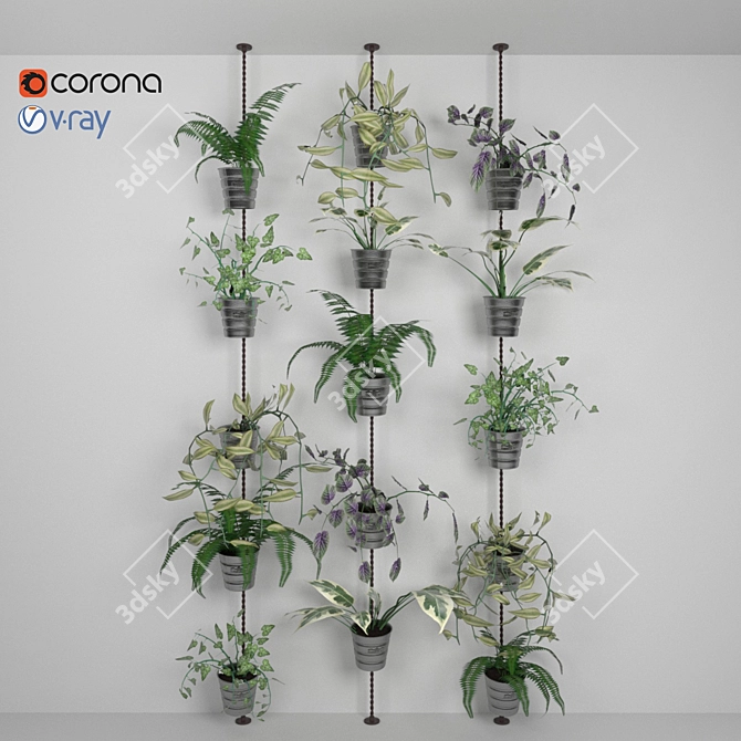 Green Oasis Wall Plants 3D model image 1