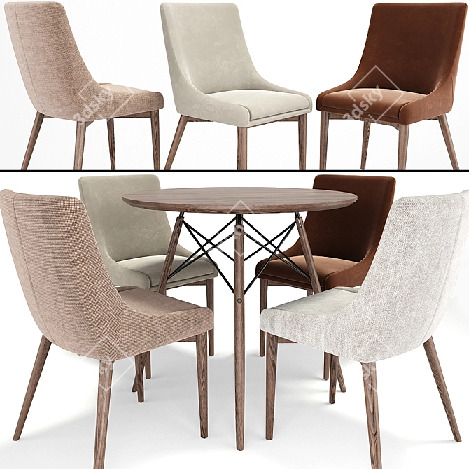 Modern Dining Table Set - Elegant and Functional 3D model image 1