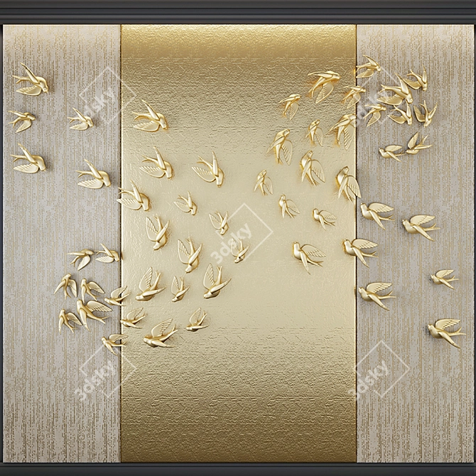 Gulls Decorative Panel: Modern, Versatile Wall Art 3D model image 1