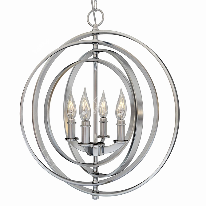 Orbits 18" 4-Light Pendant Chandelier 3D model image 1