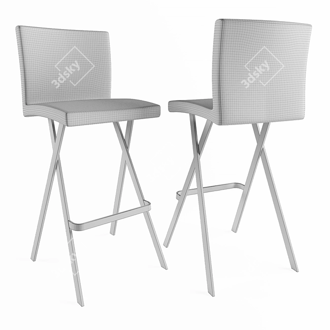 Etienne Leather Bar Stool - Stylish Seating Option for Modern Spaces 3D model image 3