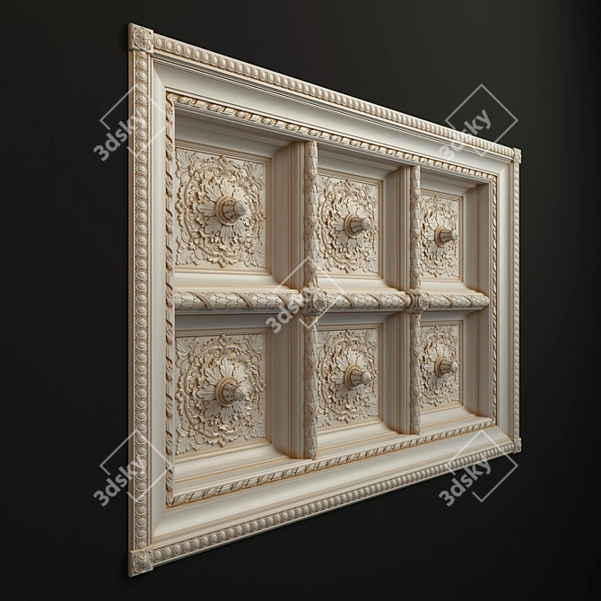 Modern Caisson Ceiling Design 3D model image 1