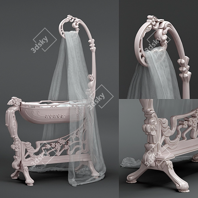 MEDEA Liberty Cradle: The Perfect Artistic Nursery Solution 3D model image 1