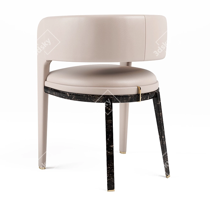 Luxe Leather Eclipse Chair 3D model image 2