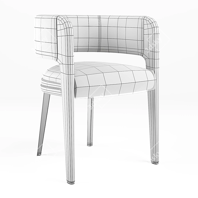 Luxe Leather Eclipse Chair 3D model image 3