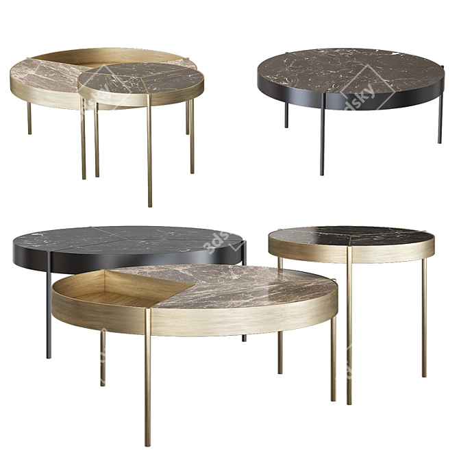 Sleek Duistt Ray Coffee Table 3D model image 1