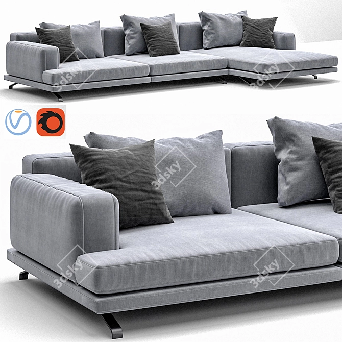 Lema Mustique: Elegant and Spacious Modern Sofa 3D model image 1