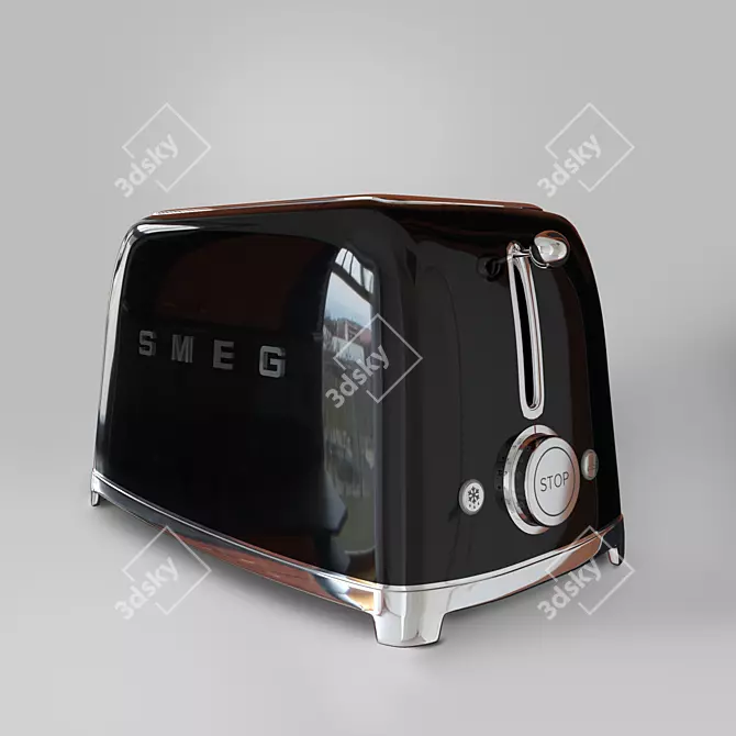 Sleek SMEG TSF01BLEU Toaster 3D model image 1