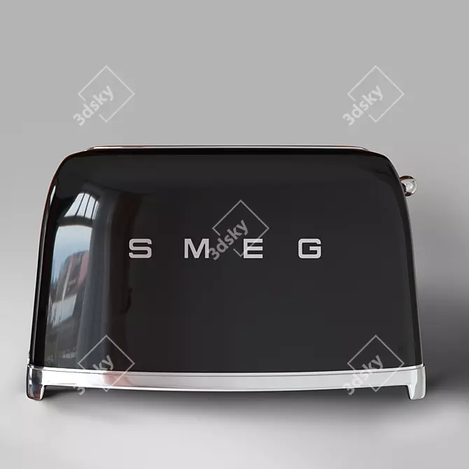 Sleek SMEG TSF01BLEU Toaster 3D model image 2