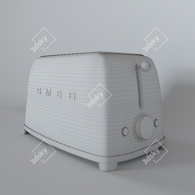 Sleek SMEG TSF01BLEU Toaster 3D model image 3