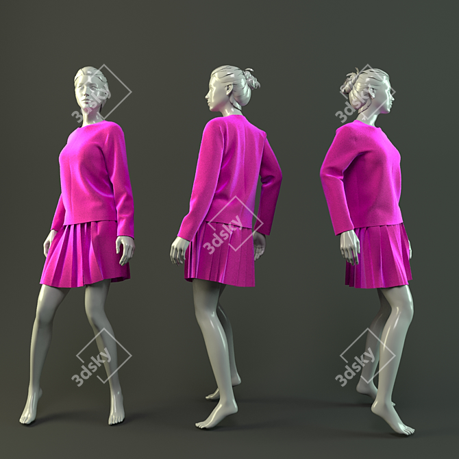Marvelous Designer Women's Mannequin 3D model image 1