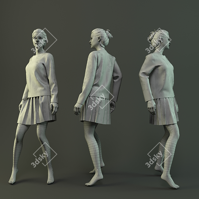 Marvelous Designer Women's Mannequin 3D model image 2