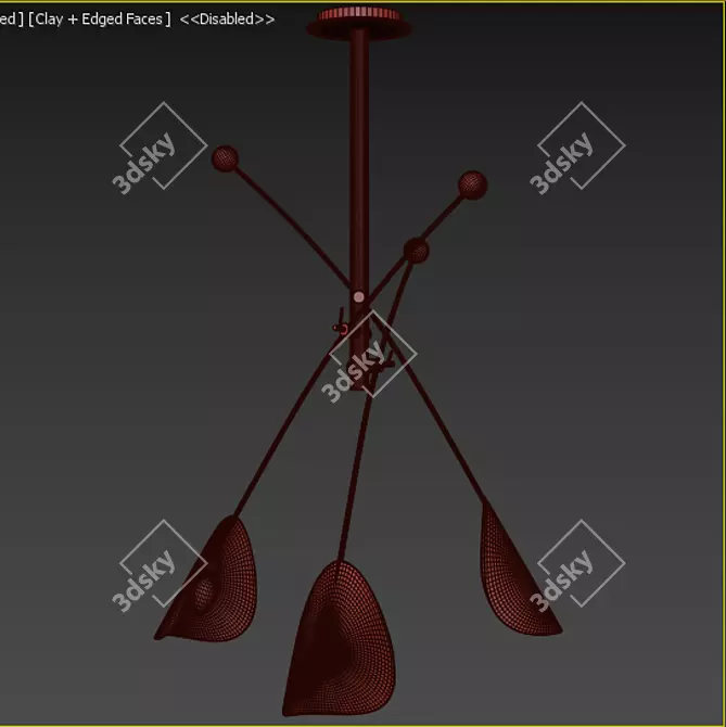 Leafy 3-Light Pendant Chandelier 3D model image 3