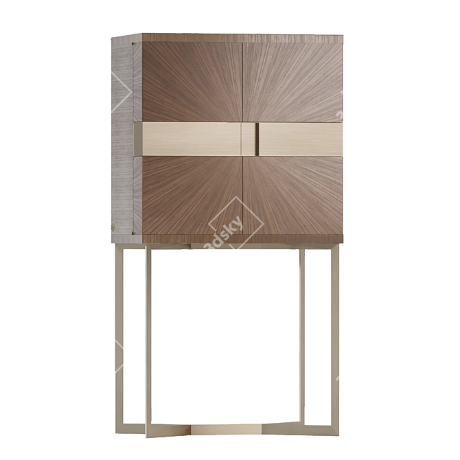 Elegant Michelangelo Bar Cart 3D model image 1