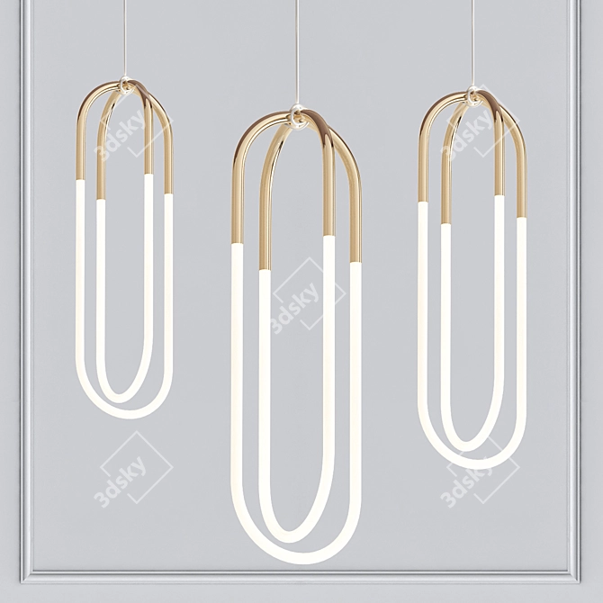 Elegant Double Loop Chandelier 3D model image 1
