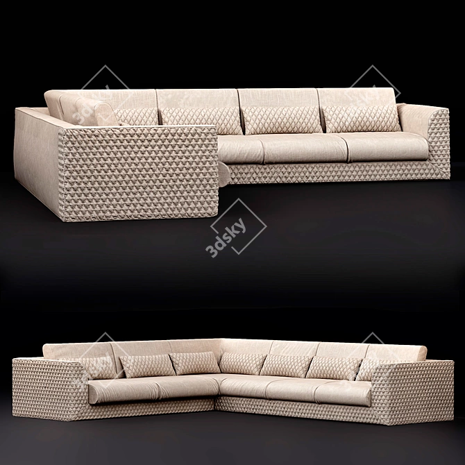 Cooper Quilt Corner Sofa 3D model image 1