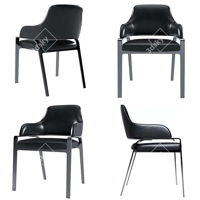 Elegant Gazelle Dining Chair 3D model image 2