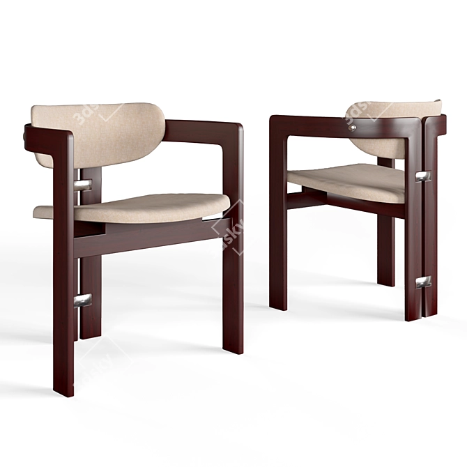 Sleek Pamplona Chair: Italian Design, Original Fabric 3D model image 1