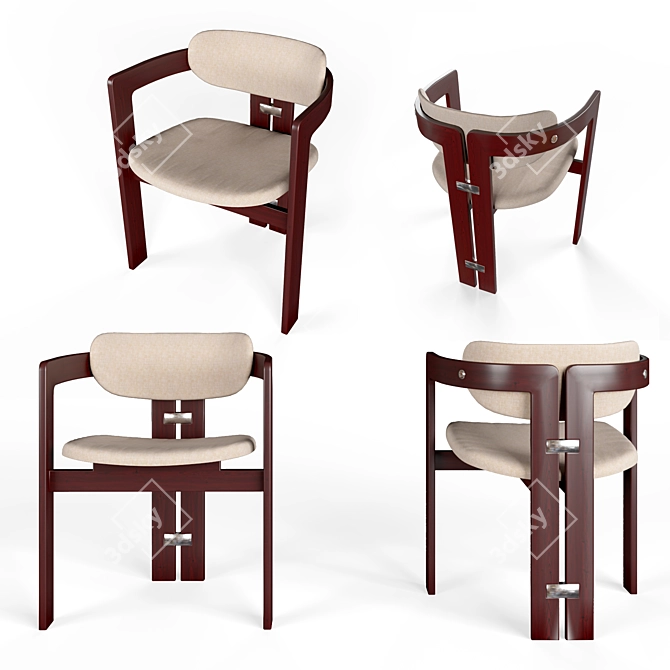 Sleek Pamplona Chair: Italian Design, Original Fabric 3D model image 2