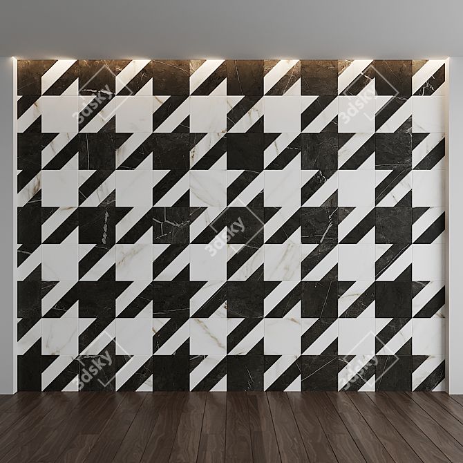 Marble Houndstooth Wall Decor 3D model image 1