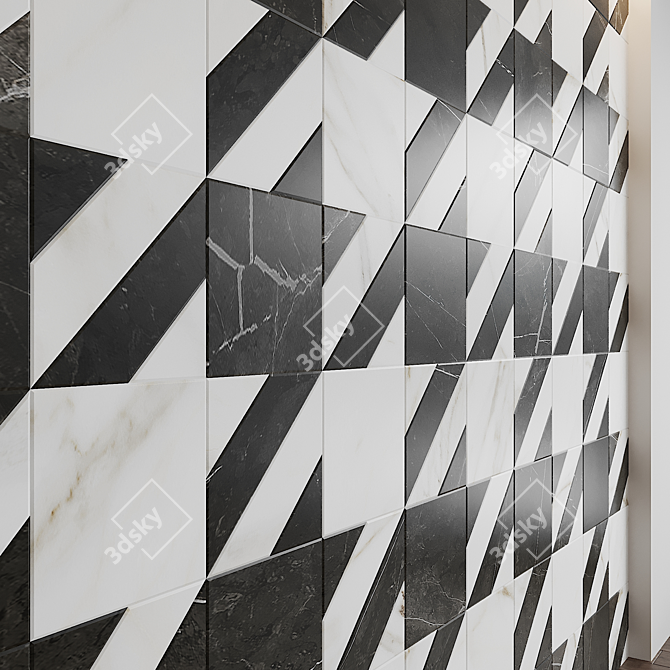 Marble Houndstooth Wall Decor 3D model image 2