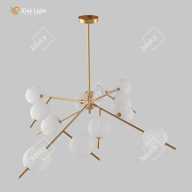 Scandinavian Style Champagne Chandelier 3D model image 1