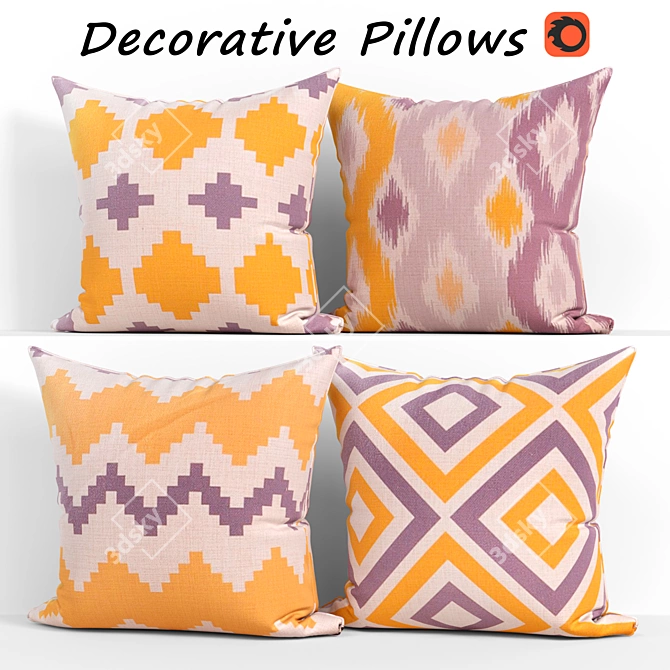 WOMHOPE Decorative Pillows Set 3D model image 3