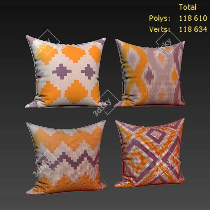 WOMHOPE Decorative Pillows Set 3D model image 1